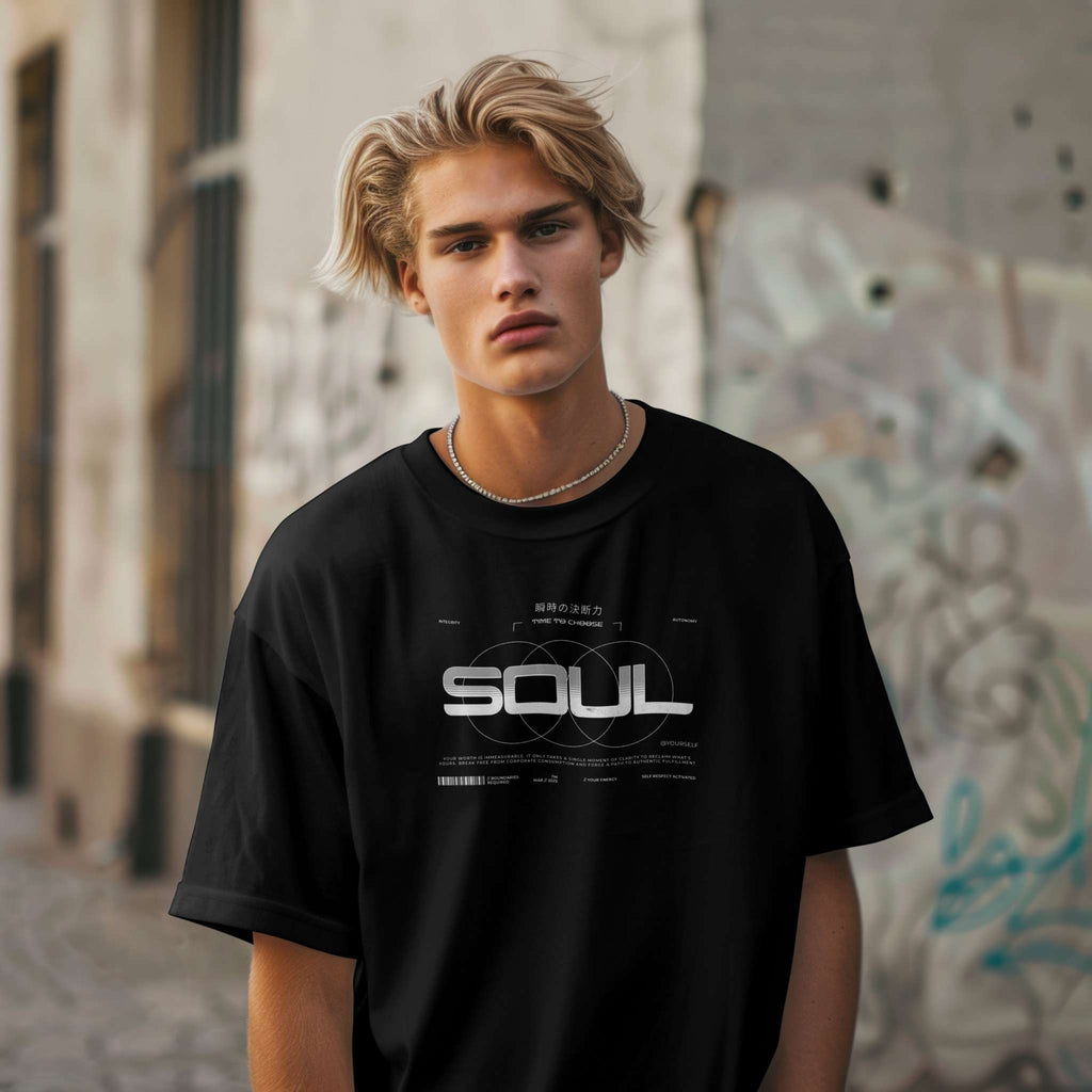 SOUL Premium Unisex T-Shirt | Work Life Balance Mental Health Streetwear | Anti Corporate Burnout Tee