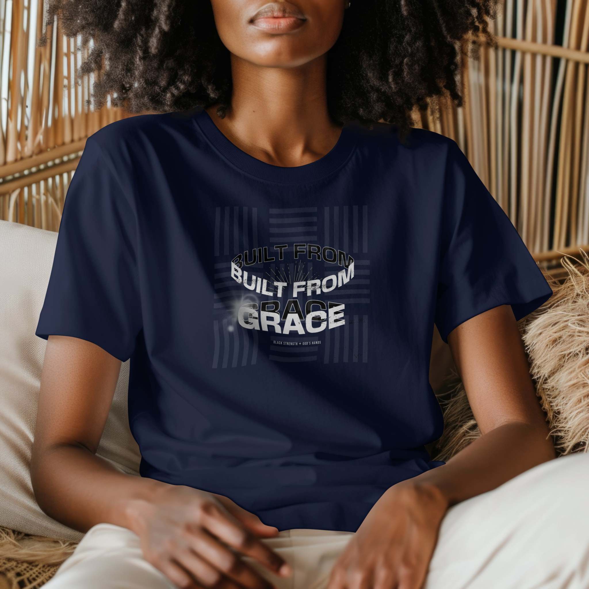 Ultra Cotton Unisex Crewneck T-shirt | Built From Grace | Black Mental Health Awareness T-Shirt
